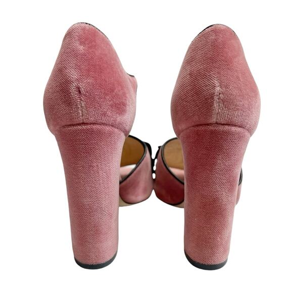 GUCCI Tibet Velvet Pearl Bee GG Embellished Heeled Sandals - Picture 5 of 12